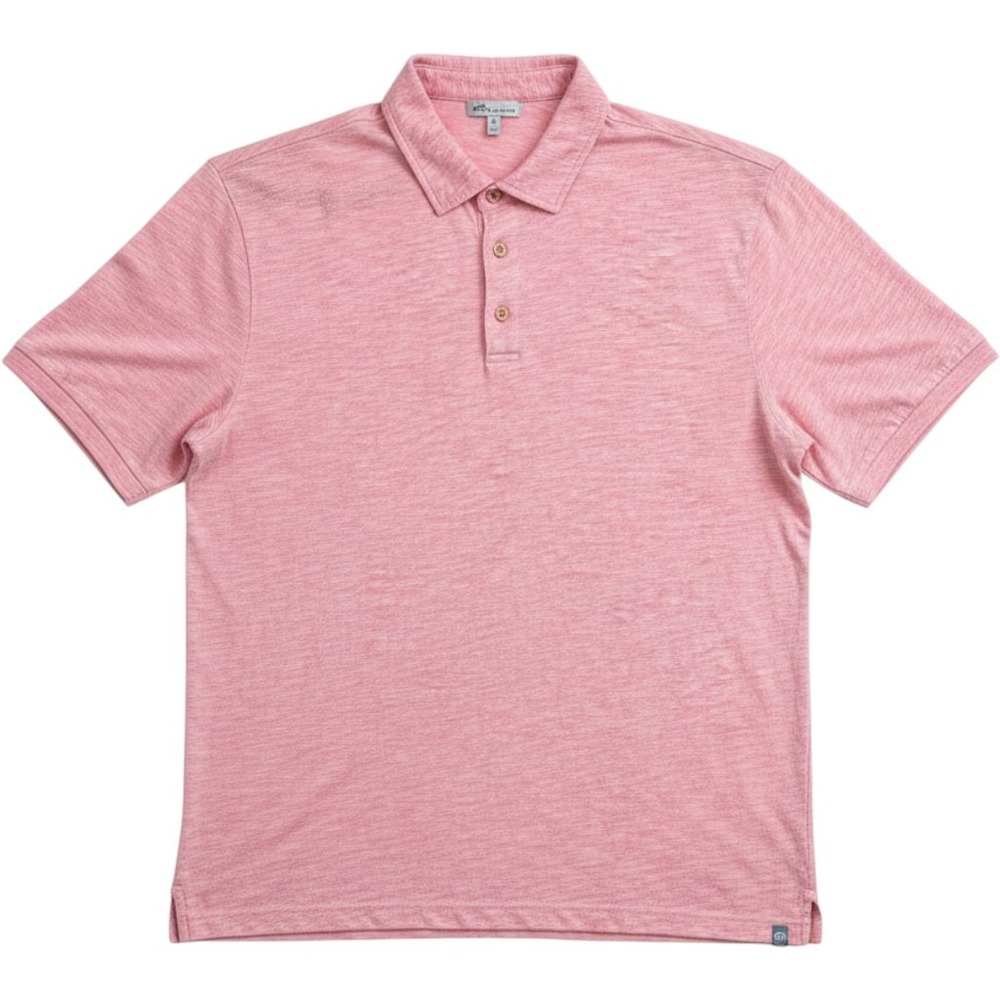Peter Millar Mens XL Pink Slub Jersey Polo Shirt Short Sleeve Cotton Blend